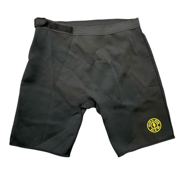 Golds Gym Shorts Mens L/XL Black Neoprene Adjustable Waist Gym Workout Train - Picture 1 of 13